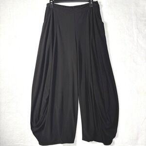 Sun Kim Size M Black Tulip Balloon Stacy Ankle Pants Stretch Travel Lagenlook